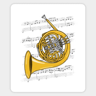 French Horn Player Hornist Brass Musician (Colour) Magnet